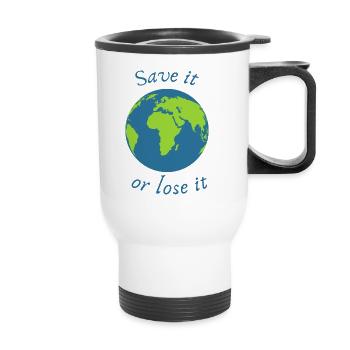 save it or loose it - Thermal mug with handle - white - Front