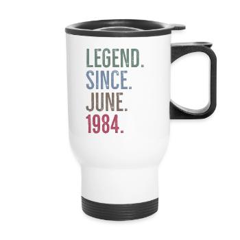 Legende seit Juni 1984 - Thermobecher mit Tragegriff - Weiß - Vorne