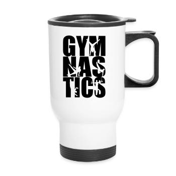 Gymnastique, Gymnastique - Gymnastique masculine - Tasse isotherme avec poignée - blanc - Devant