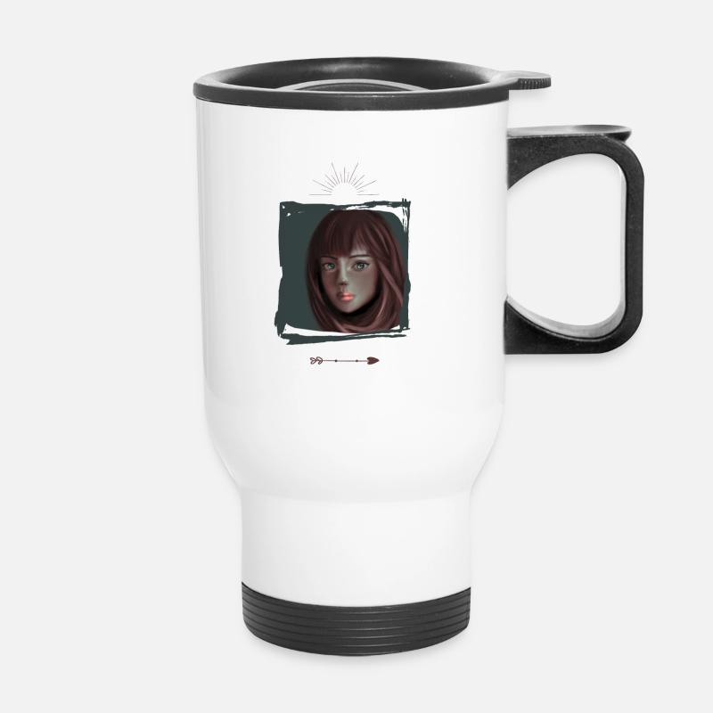 Frau illustration - Thermobecher mit Tragegriff - Weiß