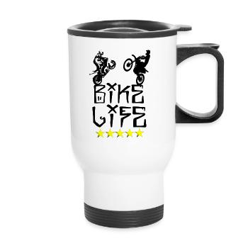 Bike Life - Thermobecher mit Tragegriff - Weiß - Vorne