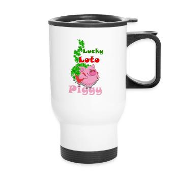 Lucky LOTO piggy - Tasse isotherme avec poignée - blanc - Devant