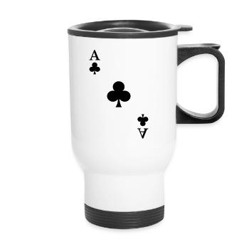 Cross Ace Costume Jouer aux cartes Poker Carnival Casino - Tasse isotherme avec poignée - blanc - Devant