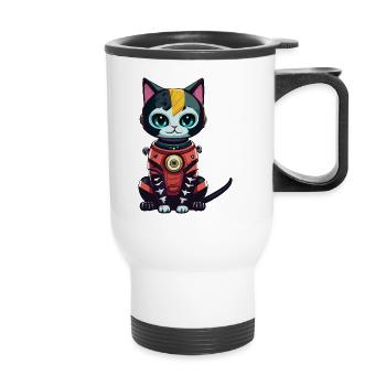 Cyberpunk Astrocat - Tasse isotherme avec poignée - blanc - Devant