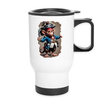 Saber Pirate - Thermal mug with handle - white - Front