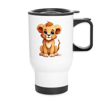 Bébé Lion mignon - Tasse isotherme avec poignée - blanc - Devant
