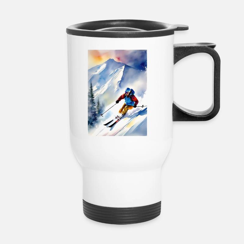Ski I - Tasse isotherme avec poignée - blanc