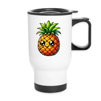 Ananas - Tasse isotherme avec poignée - blanc - Devant
