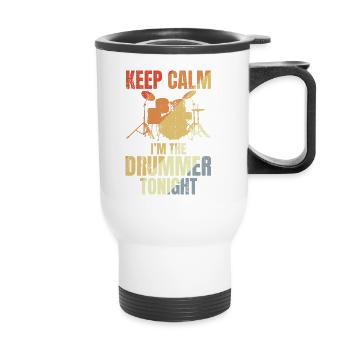 Drôle de batteur qui dit - Tasse isotherme avec poignée - blanc - Devant