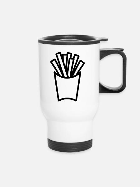 Pommes frites - Thermobecher mit Tragegriff - Weiß