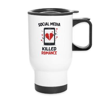 Social Media Killed Romance - Thermal mug with handle - white - Front
