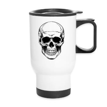 Skull - Thermal mug with handle - white - Front