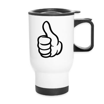 pouce main comme - Tasse isotherme avec poignée - blanc - Devant