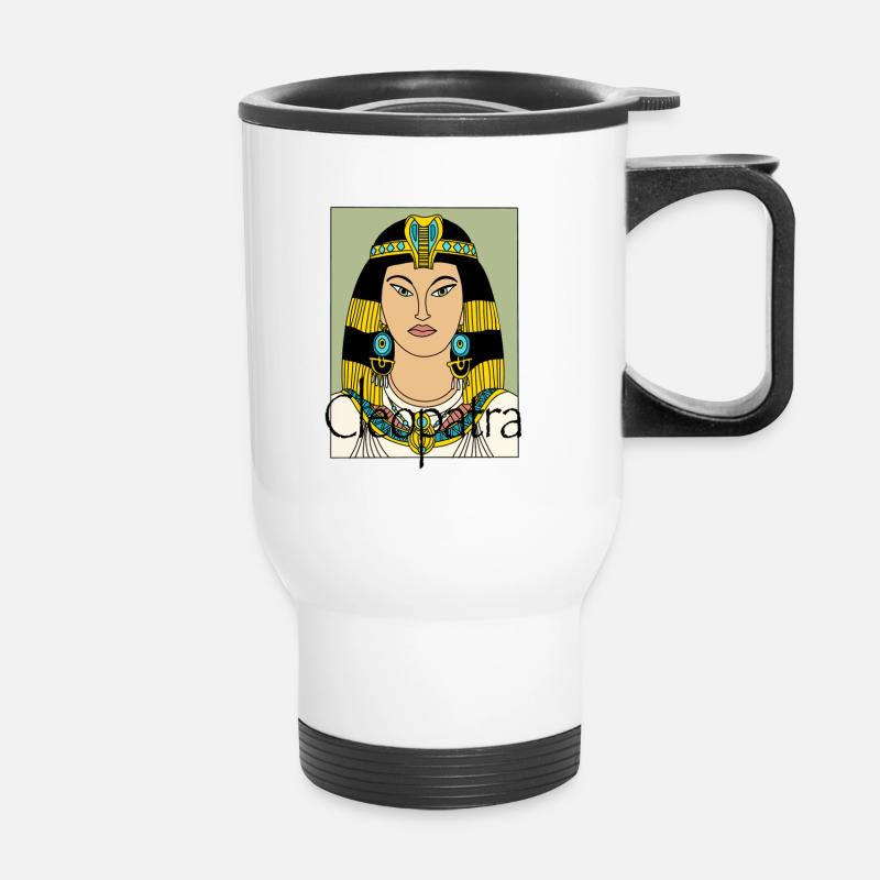 Cleopatra – Königin des Nils - Thermobecher mit Tragegriff - Weiß