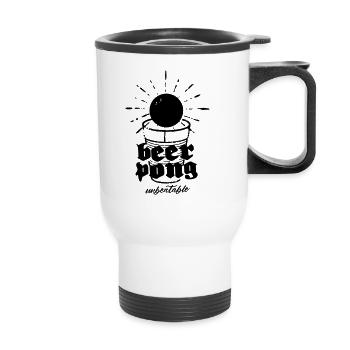 Beer Pong T-Shirt - Tasse isotherme avec poignée - blanc - Devant