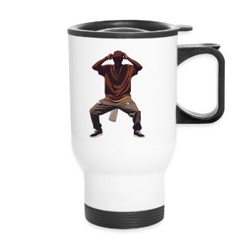 Motif de la pose de danse hip-hop Streetwear - Tasse isotherme avec poignée - blanc - Devant