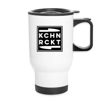 kochen rockt black - Thermobecher mit Tragegriff - Weiß - Vorne