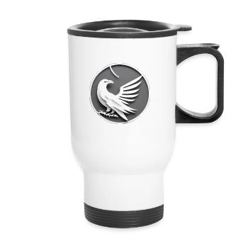 White Raven - Thermal mug with handle - white - Front