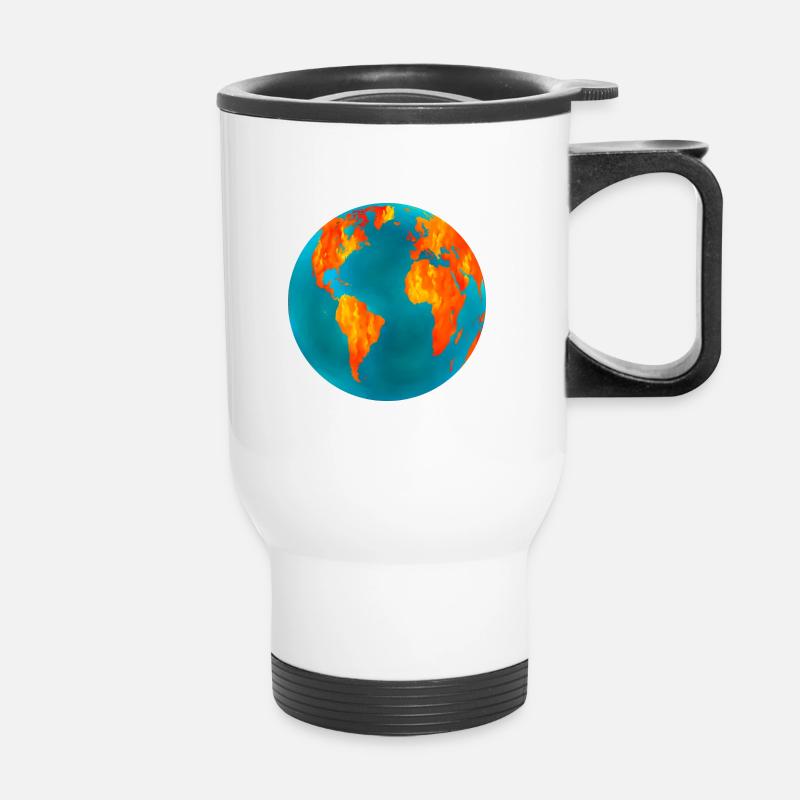 Terre, feu et glace - Tasse isotherme avec poignée - blanc