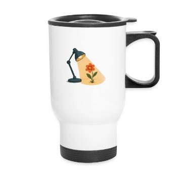 Rising Flower - Thermal mug with handle - white - Front