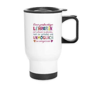 Großartige Lehrerin - Thermobecher mit Tragegriff - Weiß - Vorne