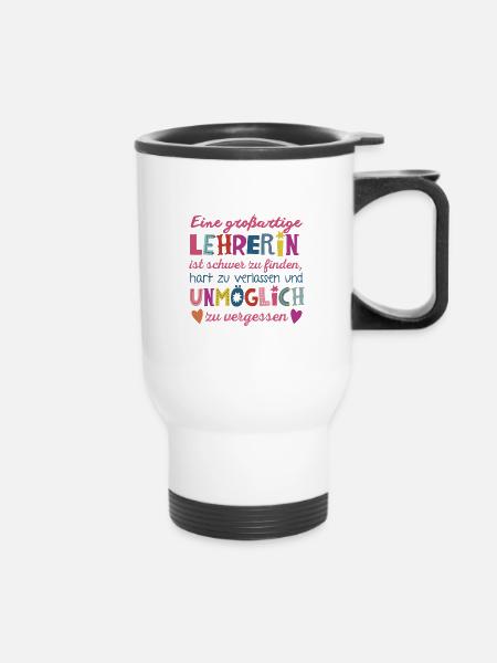Großartige Lehrerin - Thermobecher mit Tragegriff - Weiß