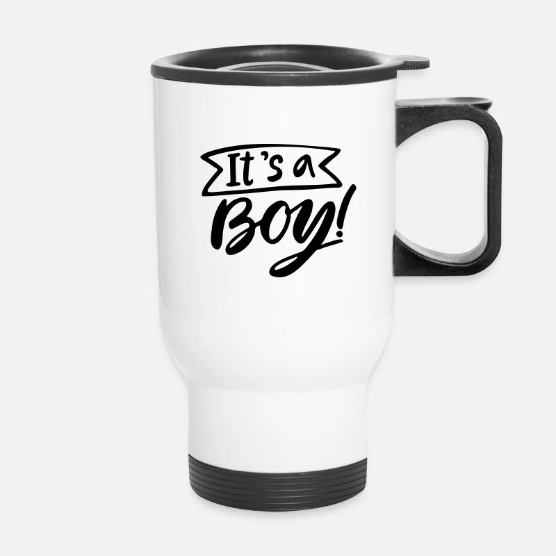 its a Boy is a Boy Pregnancy Pregnant - Thermal mug with handle - white