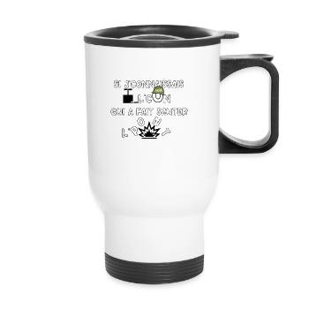 Si j’connaissais l’con… - Tasse isotherme avec poignée - blanc - Devant