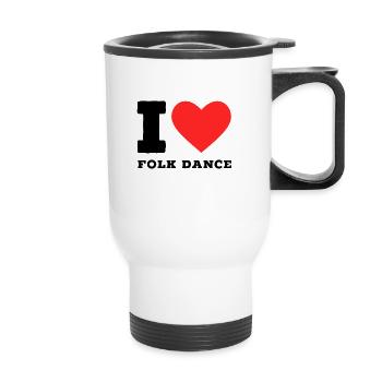 I love folk dance - Thermal mug with handle - white - Front