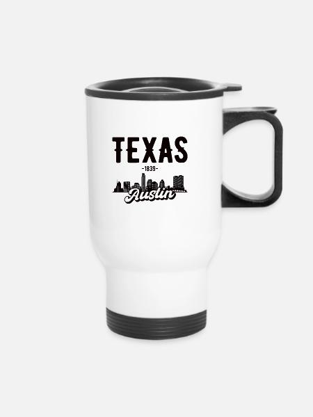 Austin Stadt Texas Geschenk - Thermobecher mit Tragegriff - Weiß
