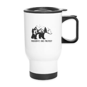 Ours Conservation Animal Bien-être Tatouage Art Eco Environnement - Tasse isotherme avec poignée - blanc - Devant