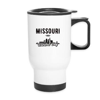 Kansas City Missouri Gift - Thermal mug with handle - white - Front