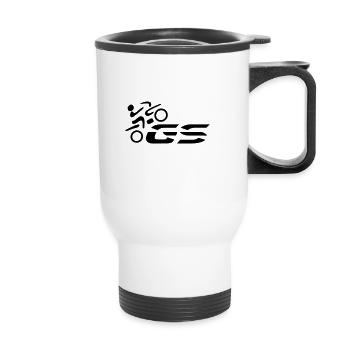 Logo GS-Fahrer Nr. 1 | black - Thermobecher mit Tragegriff - Weiß - Vorne