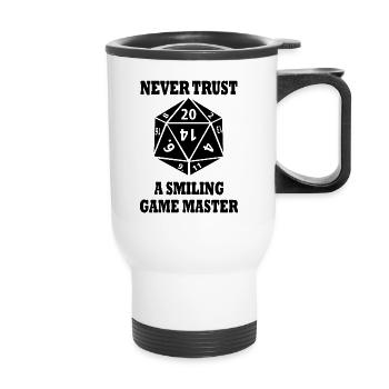 Game master Rollenspiel Nerd Geek Geschenk - Thermobecher mit Tragegriff - Weiß - Vorne