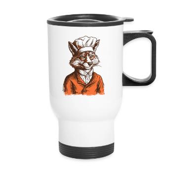 Le chef du renard - Tasse isotherme avec poignée - blanc - Devant