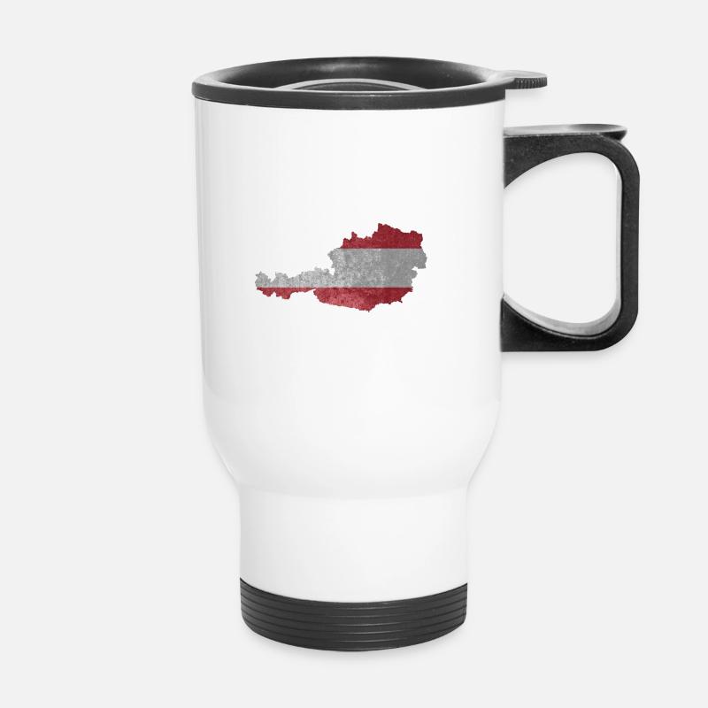 Austria - Austria flag - Thermal mug with handle - white