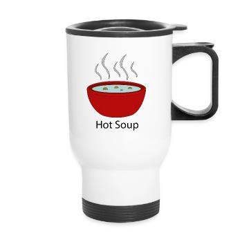heiße Suppe - Thermobecher mit Tragegriff - Weiß - Vorne