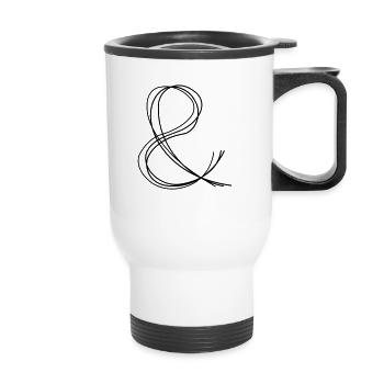 Ampersand Handdrawn - Thermal mug with handle - white - Front