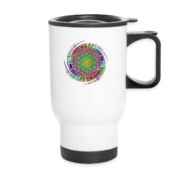 Fleur de la vie - Spirale - Tasse isotherme avec poignée - blanc - Devant
