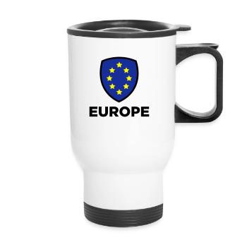 Le drapeau européen Union - Tasse isotherme avec poignée - blanc - Devant