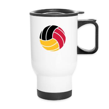 Volleyball 3c - Thermobecher mit Tragegriff - Weiß - Vorne