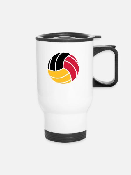 Volleyball 3c - Thermal mug with handle - white