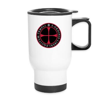 Knight Templar seal - Thermobecher mit Tragegriff - Weiß - Vorne