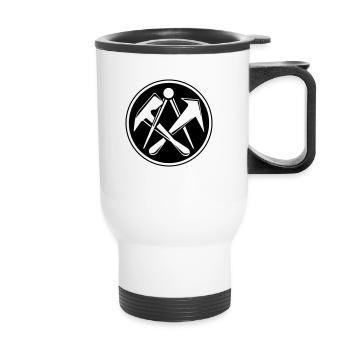 Dachdecker symbol - Thermobecher mit Tragegriff - Weiß - Vorne