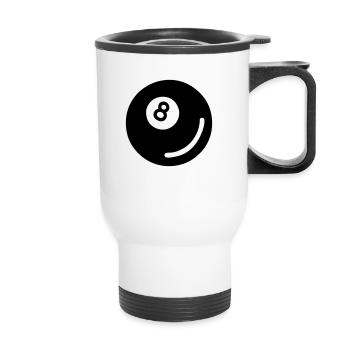 Billiard ball 01 - Thermal mug with handle - white - Front