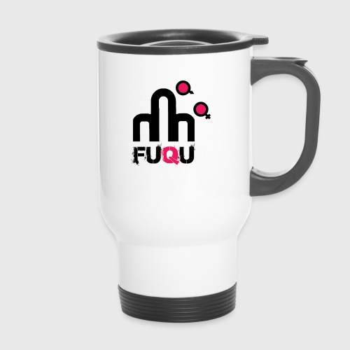 T-shirt FUQU logo colore nero - Tazza termica con manico per il trasporto