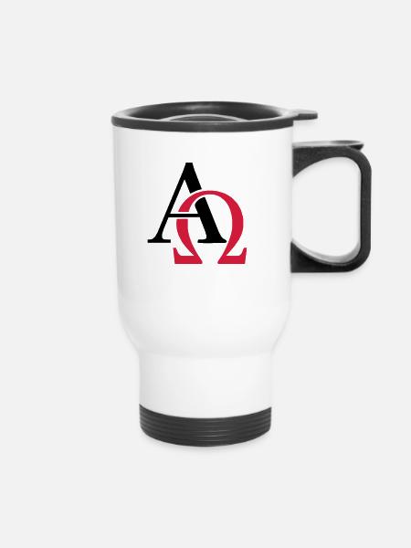 Alpha & Omega - Thermal mug with handle - white