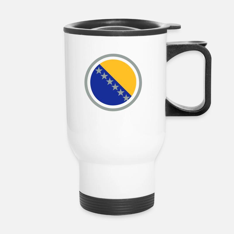 Bosnien Emblem - Thermobecher mit Tragegriff - Weiß