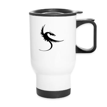 drachen - Thermobecher mit Tragegriff - Weiß - Vorne