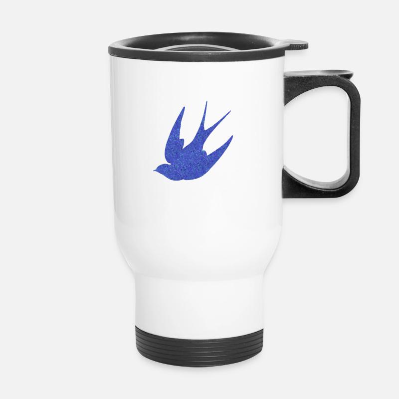 Schwalbe (gesprinkeld de bleu) - Tasse isotherme avec poignée - blanc